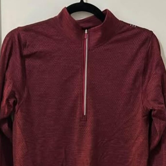Lululemon Men’s Metal Vent Tech 1/4 Zip Long Sleeve – Maroon Red - Picture 1 of 4